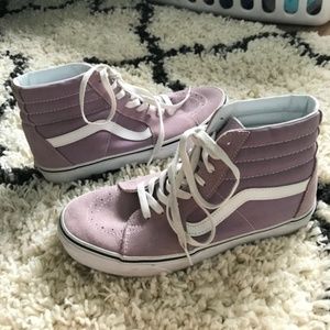 Lavender Vans high top SK8-Hi shoes